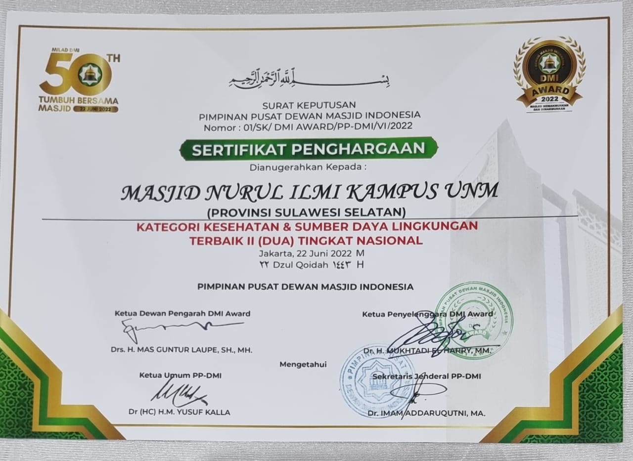 Penghargaan Kesehatan & Sumber Daya Lingkungan Terbaik II (Dua) Tingkat Nasional